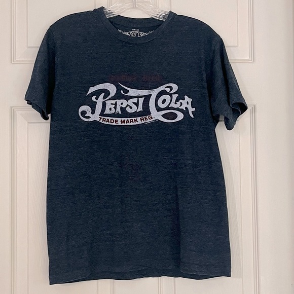 Pepsi Other - 🌸3/$25 Pepsi Cola Screen Print Men’s Crew Neck T-Shirt, Navy Blue, Size Small